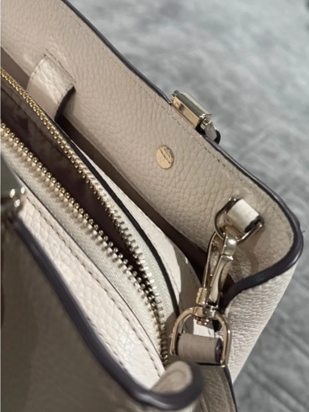 kate spade Pebbled Leather Satchel with Gold Hardware